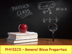 PHYSICS General Wave Properties LEARNING OBJECTIVES Core Demonstrate