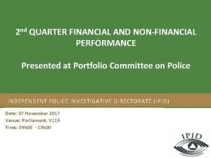 2 nd QUARTER FINANCIAL AND NONFINANCIAL PERFORMANCE Strategic