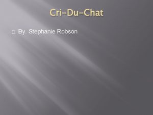 CriDuChat By Stephanie Robson Raising awareness First annual