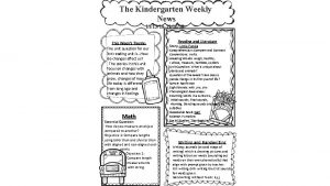 The Kindergarten Weekly Header News 111318 111618 This