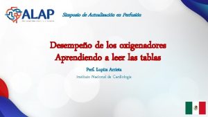 Simposio de Actualizacin en Perfusin Desempeo de los