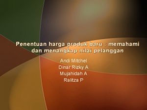 Penentuan harga produk baru memahami dan menangkap nilai