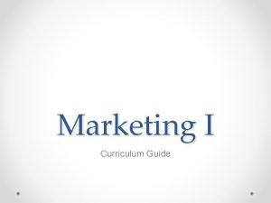 Marketing I Curriculum Guide ProductService Management Standard 5