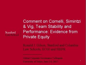 Comment on Cornelli Simintzi Vig Team Stability and