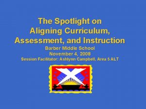 The Spotlight on Aligning Curriculum Assessment and Instruction