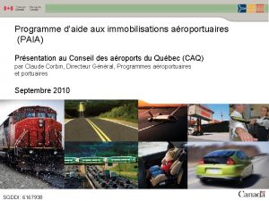 Programme daide aux immobilisations aroportuaires PAIA Prsentation au