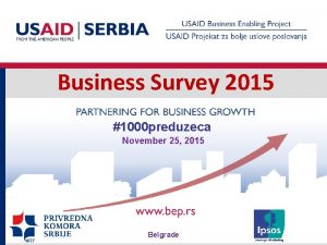 Business Survey 2015 1000 preduzeca November 25 2015
