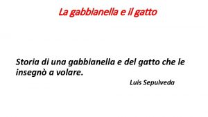 La gabbianella e il gatto Storia di una