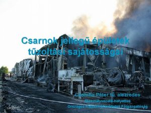 Csarnok jelleg pletek tzoltsi sajtossgai Czomba Pter t