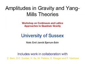 Amplitudes in Gravity and Yang Mills Theories Workshop