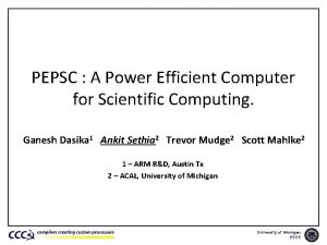 PEPSC A Power Efficient Computer for Scientific Computing