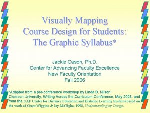 Visually Mapping Course Design for Students The Graphic