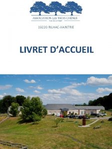 19220 RILHACXAINTRIE LIVRET DACCUEIL Bienvenue La Direction ainsi