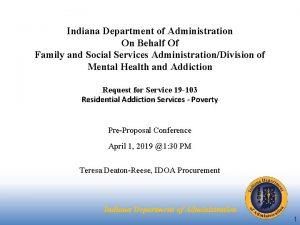 Indiana Department of Administration On Behalf Of Family