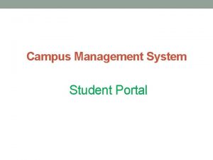 Campus Management System Student Portal Campus Management System