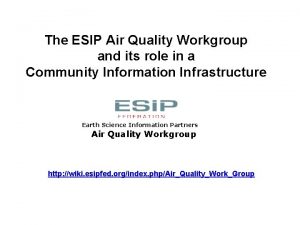 The ESIP Air Quality Workgroup and its role