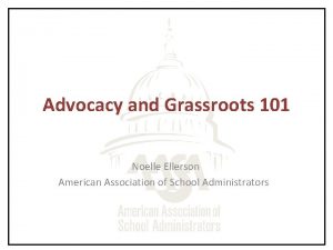 Advocacy and Grassroots 101 Noelle Ellerson American Association