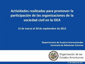 Actividades realizadas para promover la participacin de las