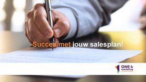 1 Succes met jouw salesplan 2021 Bedrijfslog SUCCES