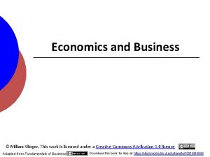 Economics and Business William Klinger This work is