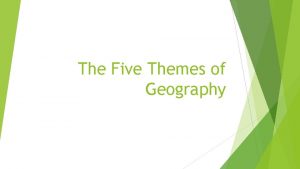 The Five Themes of Geography Lets Review Quickly