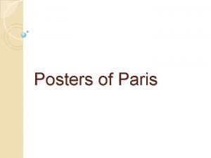 Posters of Paris History of the Posters of