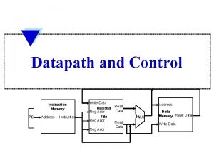 Datapath and Control Instruction Memory PC Address Instruction