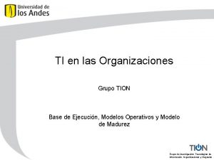 TI en las Organizaciones Grupo TION Base de