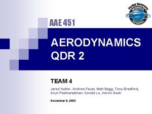 AAE 451 AERODYNAMICS QDR 2 TEAM 4 Jared AAE 451 AERODYNAMICS QDR 2 TEAM 4 Jared