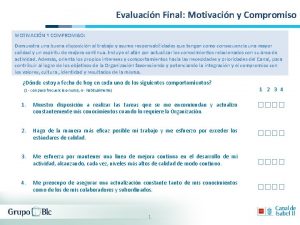 Evaluacin Final Motivacin y Compromiso MOTIVACIN Y COMPROMISO