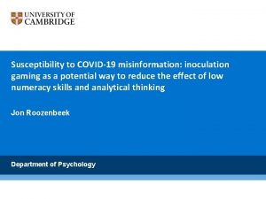 Susceptibility to COVID19 misinformation inoculation gaming as a