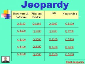 Jeopardy Hardware Files and Folders Software Data Networking