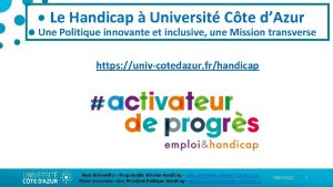 Le Handicap Universit Cte dAzur Une Politique innovante