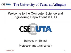 The University of Texas at Arlington Welcome to
