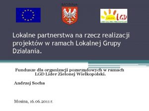 Lokalne partnerstwa na rzecz realizacji projektw w ramach