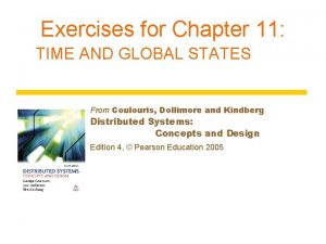 Exercises for Chapter 11 TIME AND GLOBAL STATES