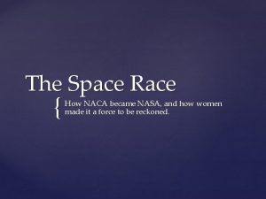 The Space Race How NACA became NASA and