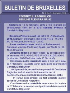Nr 4 din 17 februarie 2006 COMITETUL REGIUNILOR