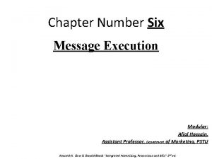 Chapter Number Six Message Execution Modular Afjal Hossain