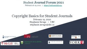 Student Journal Forum 2021 February 16 19 2021