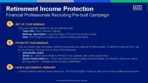 Retirement Income Protection Financial Professionals Recruiting Prebuilt Campaign