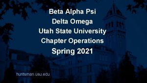 Beta Alpha Psi Delta Omega Utah State University