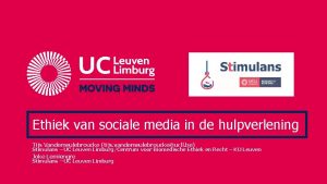 Ethiek van sociale media in de hulpverlening Tijs