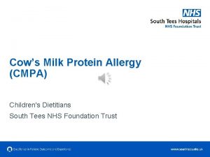Cows Milk Protein Allergy CMPA Childrens Dietitians South