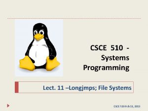 CSCE 510 Systems Programming Lect 11 Longjmps File