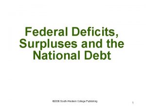 Federal Deficits Surpluses and the National Debt 2006