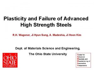 Plasticity and Failure of Advanced High Strength Steels Plasticity and Failure of Advanced High Strength Steels