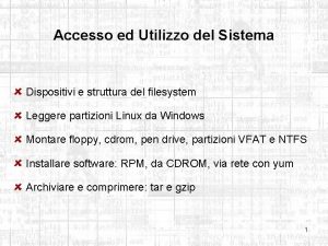 Accesso ed Utilizzo del Sistema Dispositivi e struttura