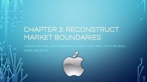 CHAPTER 3 RECONSTRUCT MARKET BOUNDARIES JESSICA MEDINA LACEY