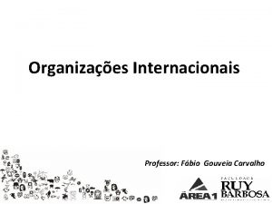 Organizaes Internacionais Professor Fbio Gouveia Carvalho Contextualizao Necessidade